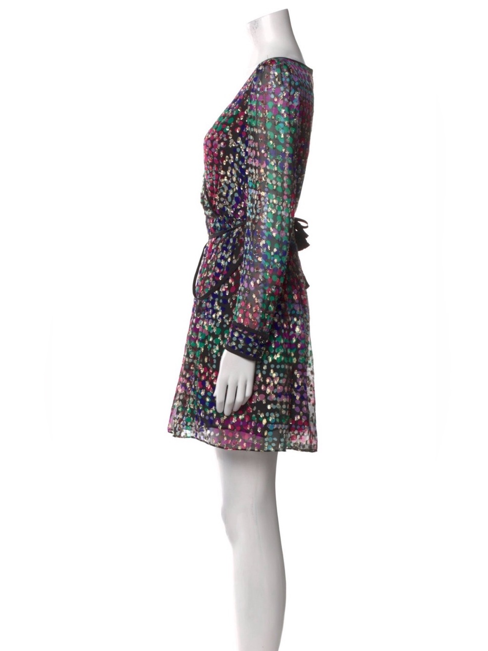 Kate Spade Metallic Silk Wrap Mini Dress in “Make Magic” (Size 0) NWOT - Picture 3 of 9